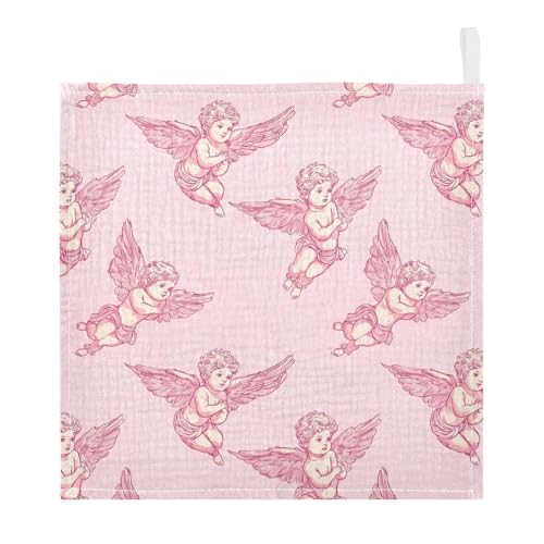 vvfelixl Baby Muslin Washcloths Cartoon Cupid Baby Burp Cloths Cotton Babys Face Towel for Newborn Infants Boys Girls Soft and Absorbent 11.8 X 11.8 in, 3 Pack