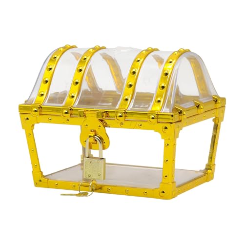 Raxove Caja de juguetes del tesoro pirata, caja de juguetes del tesoro - Juguete decorativo para guardar objetos antiguos | Baúl transparente divertido y decorativo para piratas,