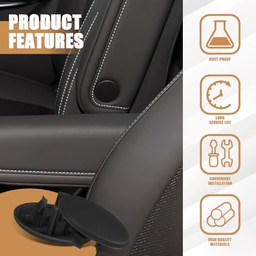 2PCS Armrest Cover Cap, Seat Parts Replacement for 07-19 Chevy Tahoe Black - Picture 3 of 19