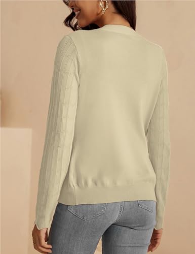 Image of VOIANLIMO Womens Cardigan Lightweight Open Front Knit Long Sleeve Cardigans Sweaters for Women