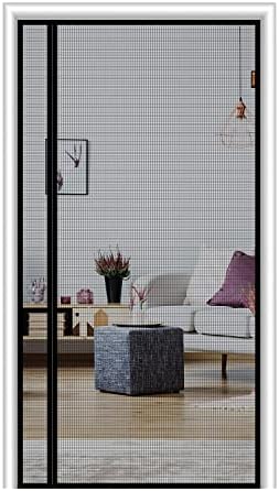 MAGZO Magnetic Screen Door, Fits Door Size 32'' x 80'', Reversible Left Right Side Opening, Fireproof Material Not Easy to Tear, Keep Annoying Creatures Out, Hands-Free Entry by Strong Magnets (Grey)