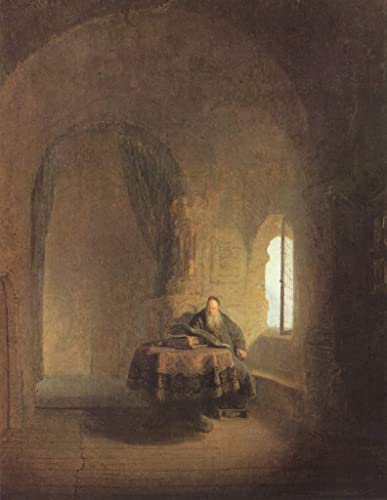 Poster image impression sur toile Saint Anastase de Rembrandt 60x90cm