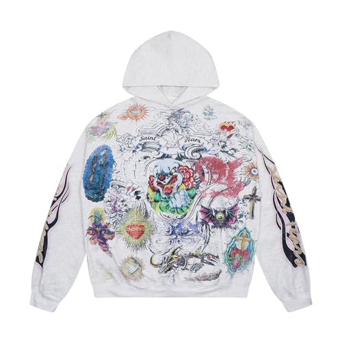 Cactus Pack Unisex SAINT Hip Hop Vintage Winter Hoodies Full Patterm Printed Cotton Street Hoodie