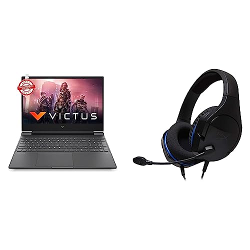 Image of HP Victus Gaming Laptop AMD Ryzen 5 5600H 15.6 inch(39.6 cm) FHD IPS Gaming Laptop & HyperX Cloud Stinger Core - Gaming Headset (Black) for PS