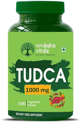 Vruksha Vitals TUDCA 1000 mg + 7 Herbs - 100 Tablets/Capsules for Liver Detox Supplement - Bile Salt...