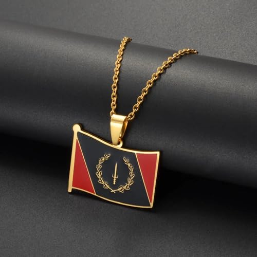 African American Flag Pendant Necklaces for Women Men - Black American Heritage Flag Necklace - African America Jewelrys4