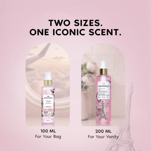 Image of Nykaa Wanderlust Dreaming of Paris Travel-size Perfume Hair & Body Mist 100ml | Long-Lasting Fine Fragrance Mist | Champagne & Berries | Lightweight, Non-Sticky