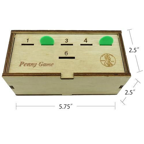 Penny Game juego de mesa de dados madera para 2-6 jugadores miniatura 3