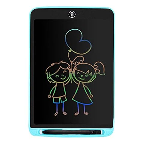 12 inch Colourful LCD Drawing Tablet For Children's Toy Painting Tool Electronic Writing Board Lock-Key Portable Handwriting Doodle Drawing Pad Electronic Graphics Tablet Adult Home School Office Blue Cover