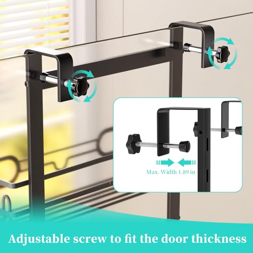 HapiRm Shower Caddy Hanging Black - 4 Tier Over Door Shower Caddy with 2 Soap Holders, Adjustable Bathroom Shelf with 22 Hooks, Rustproof Easy Installation Shelf Organiser Hanging for Bathroom - Cosy Home Interiors HapiRm Shower Caddy Hanging Black - 4 Tier Over Door Shower Caddy with 2 Soap Holders, Adjustable Bathroom Shelf with 22 Hooks, Rustproof Easy Installation Shelf Organiser Hanging for Bathroom - Image 6