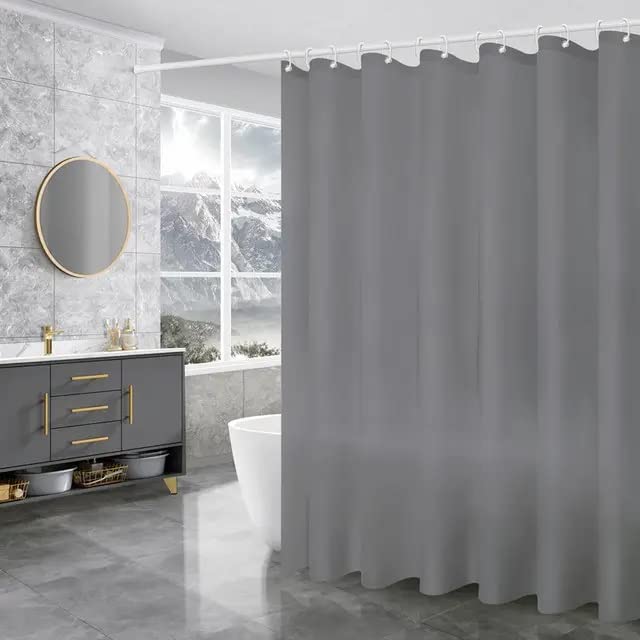 Image of CASA-NEST Waterproof Fabric Shower Curtain, Size 72x78 Inch, Single PC Packing, Hotel Quality Bathroom Curtain (Grey)