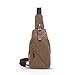 FANDARE Unisex Brusttasche Leinwand Sling Bag Crossover Rucksack Ultralight Daypacks Umhängetasche Herren Damen Crossbody Bag Schultertasche zum Hochschule Sport Reisen Joggen Hiking Camping Braun