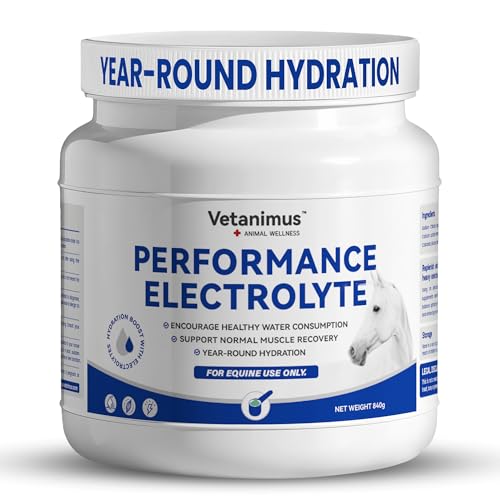 Vetanimus Horse Electrolyte Powder for Hydration, Replenish Sweat Loss in Hot Weather, Training & Performance Horses-Tub 840g