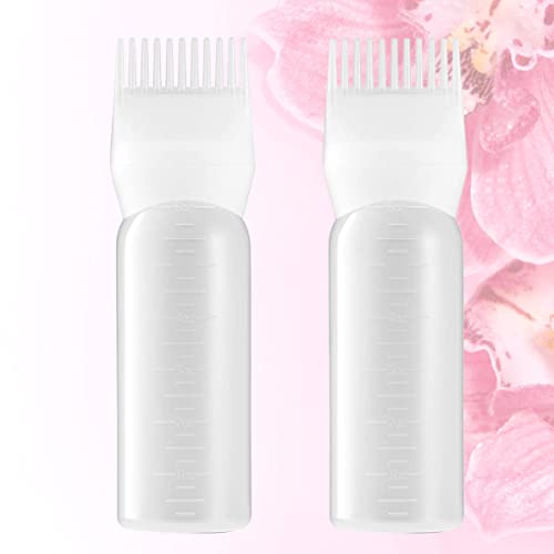 LALAFINA 2 Pçs Aplicador Graduado Tingimento Couro Cabeludo Aplicadores Garrafa Líquida Salão De Bel