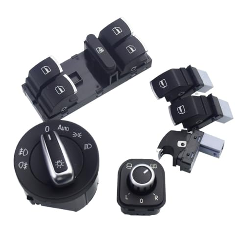 �d���E�B���h�E���t�g�X�C�b�` Compatible With Tiguan For Golf For J&etta MK5 2004-2015 5ND941431B �w�b�h���C�g�X�C�b�`�T�C�h�~���[�v�b�V���{�^���}�X�^�[�E�B���h�E�X�C�b�`(C SET)