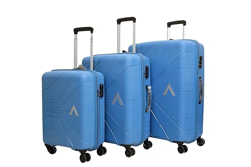 Image of VIP Aristocrat Set of 3 Hard Suitcase Cabin, (55+66+76Cm) Check-in Lightweight Luggage with 8 Strong Wheels,Secured Combination Lock,Xtra Strong Zipper & 7 Years International Warranty (Ocean Blue)