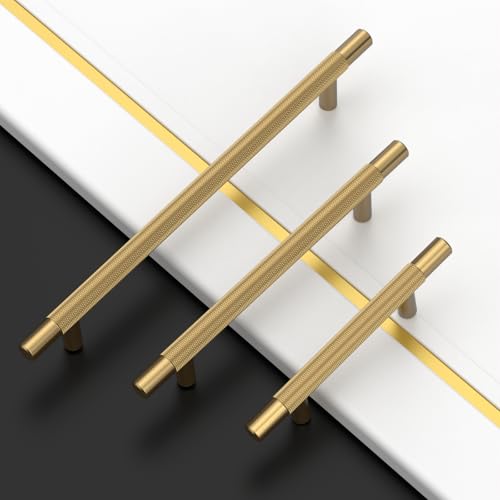 Asidrama 10 Pack 5 Inch(128mm) Champagne Bronze Knurled Kitchen Cabinet Handles, Cabinet Pulls Kitchen Cabinet Hardware for Cupboard Drawer Pulls — view 6
