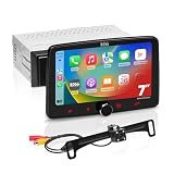 BOSS Audio Systems 7 Inch Single Din Floating Head Unit with Apple CarPlay, Android Auto + Backup Camera