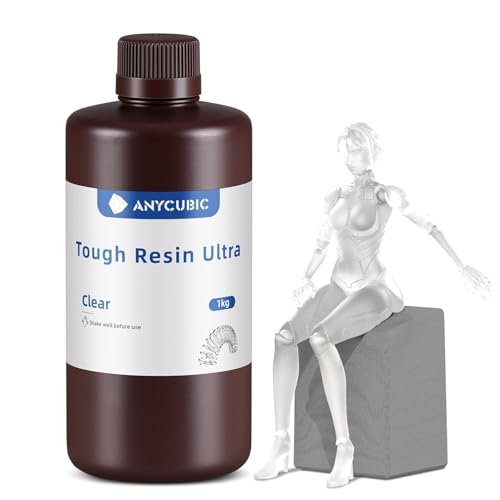 Image of 3IDEA Ultra Tough Resin, 3D Printer Resin with Strong Impact Resistance & High Flexibility, Suitable for Direct Use or as an Additive, Wide Compatible for LCD Resin 3D Printers (Clear, 1kg)
