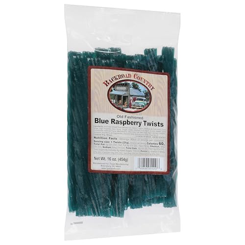 Backroad Country Old Fashioned Blue Raspberry Twists - Licorice Candy - Made in the USA - 16 OZ (Pack of 1) - Thumbnail 4