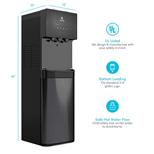 Avalon A3Blk Self Cleaning Bottom Loading Water Cooler Dispenser, 3 Temperature-Ul/Energy Star Approved-Black Stainless Steel #TOP2