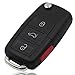 KEMANI Uncut blade Flip Remote Key Case For VW Volkswagen Jetta beetle 4 Buttons Keyless Fob Case No Chips Inside