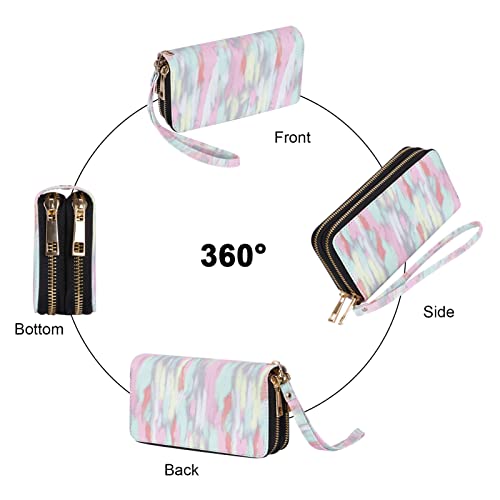Image of XEYOU Double Zipper Long Clutch Wallet Cellphone Wallet for Women with Removable Wristlet Strap for Credit Card, Cash, Coin, Bill
