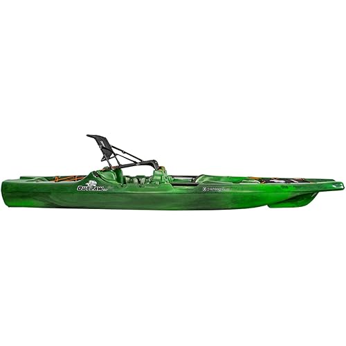 Perception Kayaks Outlaw 11.5 | Sit on Top Fishing Kayak | Fold Away Lawn Chair Seat | 4 Rod Holders | Integrated Tackle Trays | 11' 6"