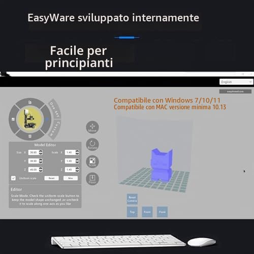 LICAEVEY Piccola Stampante 3D per Principianti, Stampante 3D Multiplexing a Divisione di Frequenza, Macchina da Stampa 3D Compatta per Riscaldamento e Stampa Rapidi Ad Alta (Spina europea)