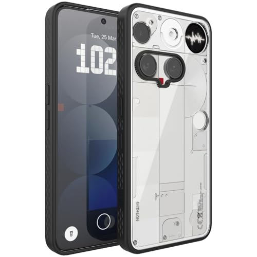 Image of TUDIA [LUCION Clear Fit Designed for Nothing Phone 3 Back Cover (2025), Shockproof Matte TPU Bumper Anti-Yellowing Transparent Hard Back Slim Grip Protective Case - Black