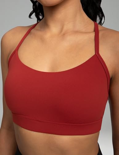 Image of Colorfulkoala Women's Dreamlux Y Back Sports Bra Low Impact Padded Workout Top with Built in Bra A-C Cups