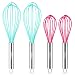 Webake 8" and 10" Silicone Egg Whisk, 2-Pack Balloon Whisk Set (Solid Color)