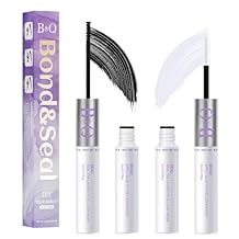 B&Q Lash Bond and Seal Waterproof Latex-Free Lash Glue & Adhesive with Precision Brush, Clear Quick Dry Formula for Sensitive Eyes, Strong Long Lasting Hold for DIY Fluffy Cluster Lashes Extensions