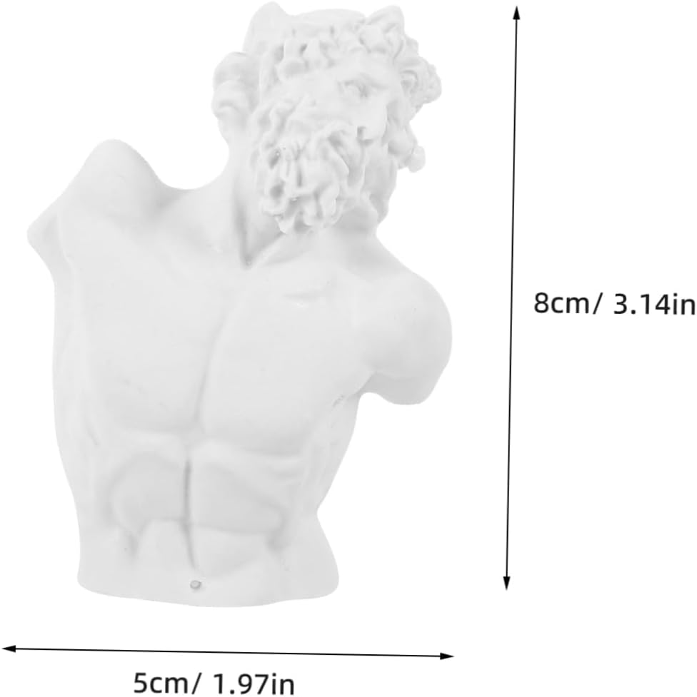 10pcs Mini Bust Sculptures Plaster White Desktop Decoration