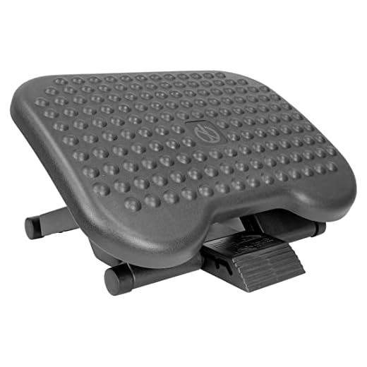 Mount-It! Ergonomic Under Desk Footrest | Height Adjustable Office Foot Rest with 3 Height Levels | Tilting Foot Stool | Home Office Footrest with Massage Surface for Improved Circulation (MI-7801)