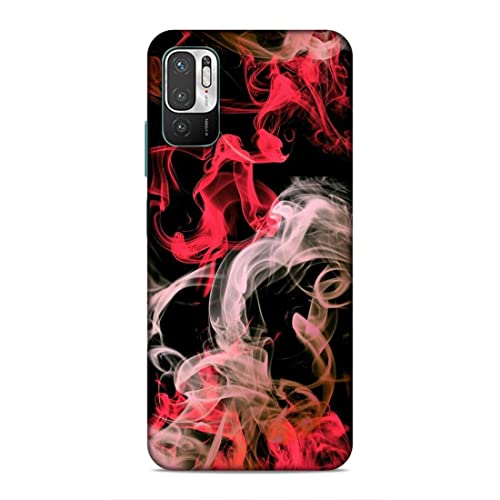 Image of Printed Mobile Back Hard Case Cover for Xiaomi Redmi Note 10T 5G / Xiaomi Redmi Note 10 5G / Xiaomi Poco M3 Pro 5G | Smoke, Colourful Smoke, Red, White-2201