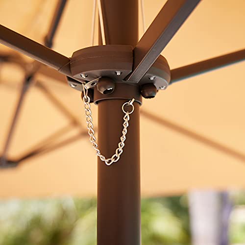 image for BELLEZE 15 Ft Extra Large Outdoor Market Patio Umbrella Double-Sided D