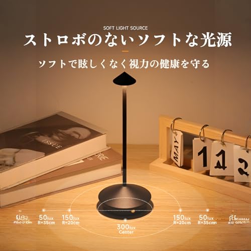 [Bebemax]【LEDライト】常夜灯 おしゃれ蘑菇デザイン タッチ調光機能 目に優しい光 寝室/子供部屋用 充電5時間&16時間連続使用 アアルミニウム製 防滑ベース付き 銀 [4]