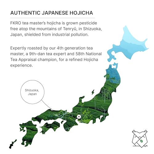 FKRO Organic Hojicha Powder | Japanese Roasted Green Tea Latte Drink | Premium First Harvest Houjicha Green Tea Powder | Sugar-free, Low Caffeine | Flown in Fresh from Japan Every Month (100g/3.5oz) Pouch