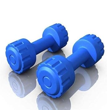 FitBox Sports Round 2kg - 10kg Dumbbells Kit, Set Of 2 For Home gym & Strength Training (Blue)