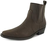 wrangler schuhe online shop Innenmaterial: Textil Wrangler - Herren Cowboy Stiefel Leder Stiefel Spitze Dunkelbraun Gr. EU 41-46 - Dunkelbraun, EU 44, Synthetik