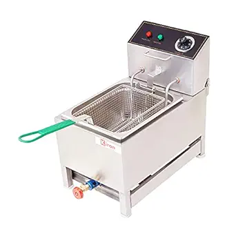 Kiran Enterprise Stainless Steel 8 Liter Deep Fryer Electric & Gas for Restaurant and Kitchen and commercial Use