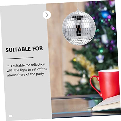 Bola espejada de 25 cm para colgar, decoración reflectante para fiestas, Navidad y celebraciones miniatura 4