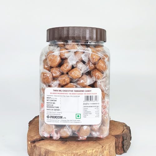 Panjon Swad Twin Imli Candy, Khatti Meethi Imly, Chulbuli Tamarind Twist Toffee, 380G Jar