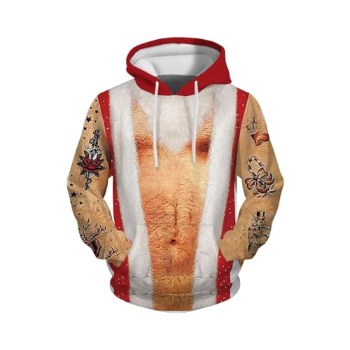Sweat à capuche d'hiver homme manche longue imprimé drôle avec poche