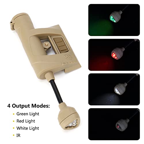 Tactical Helmet Light Pro Airsoft Tac Military Mount Ir Led Task Lamp Survival Signal Accessories For Mich Molle System Outdoor Hunting Desert Tan Night-Evolution Ne05006, (Ne05006-De) #TOP1