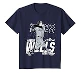 Dynamic Pose Austin Wells New York Baseball MLBPA T-Shirt, Youth, Navy Blue, Medium