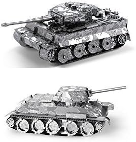 Metal Earth 3D Laser Cut Models - Tiger I Tank AND T-34 Military Tank WWII = SET OF 2