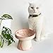 Handmade Elevated Raised Food Bowl, Ceramic Cat Food or Water Bowl, Stress Free, Anti Vomiting, Whisker Friendly (Orange)