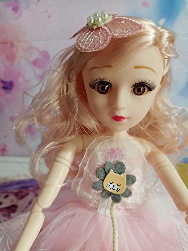 Image of DSR B J D Dolls 40CM Smart Doll 16 Inch 18 Ball Jointed Doll Toys with Full Set Clothes Shoes Wig Makeup & with Music Gift for Girls Best Gift All Day-40CM (Light Red+ Pink)